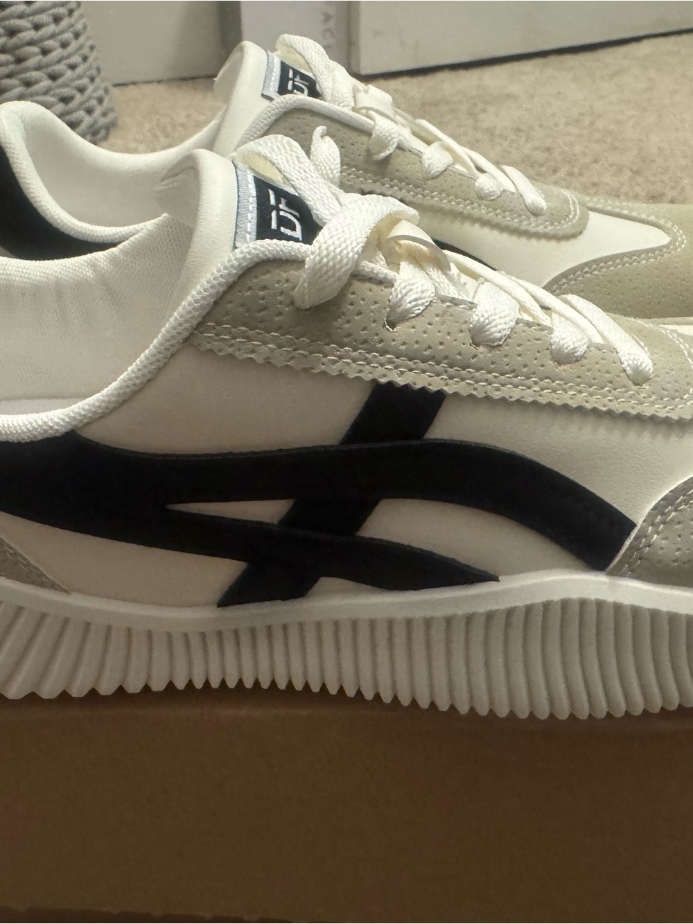 White and Black Women's Athletic Sneakers